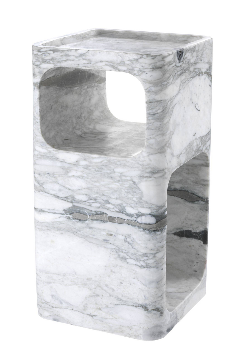 Table d’appoint en marbre blanc | Eichholtz Adler | Meubleluxe.fr