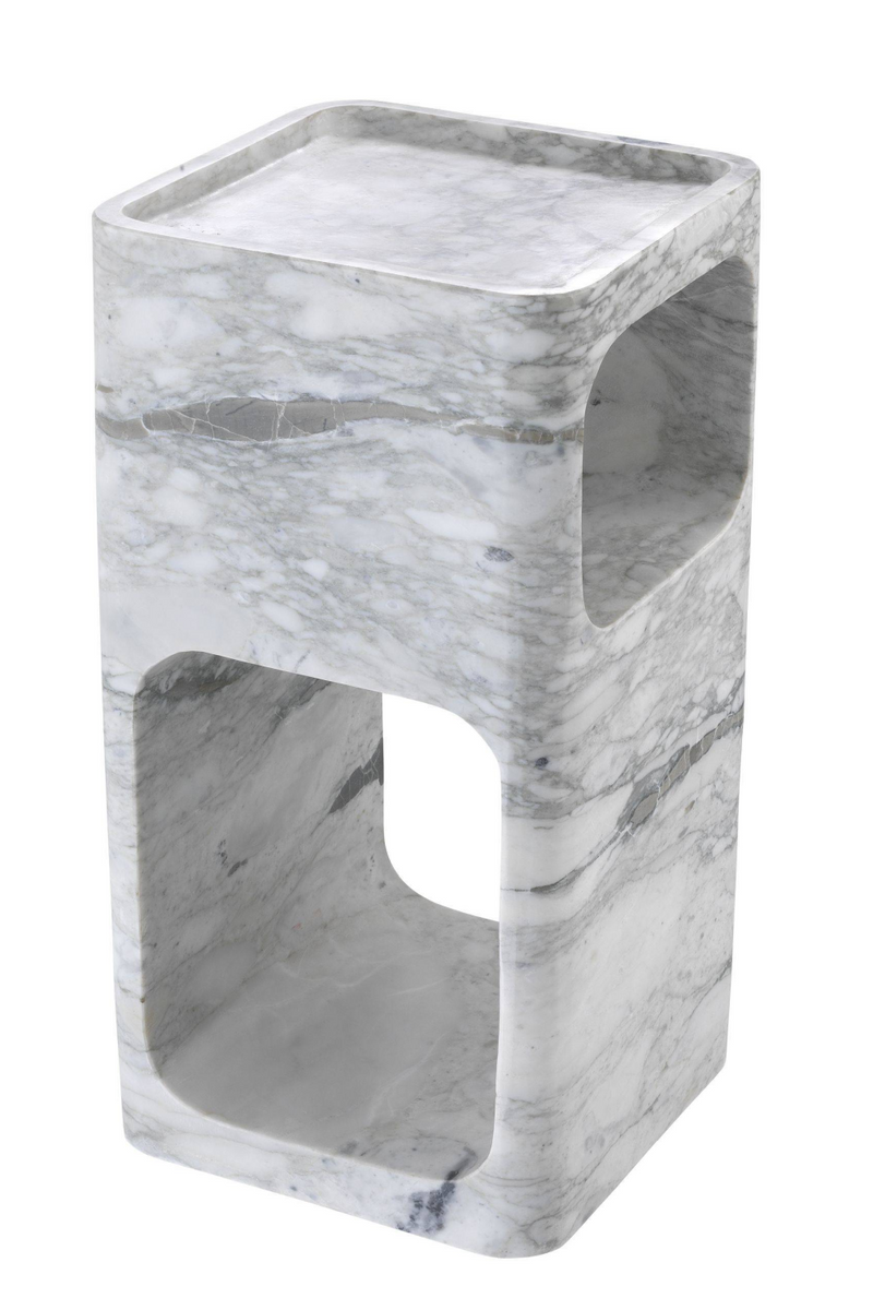 Table d’appoint en marbre blanc | Eichholtz Adler | Meubleluxe.fr