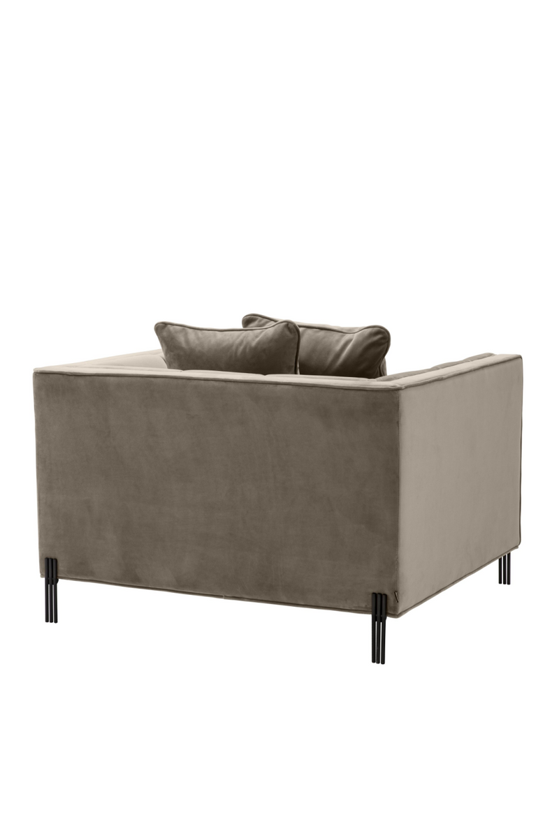 Fauteuil matelassé beige en velours | Eichholtz Sienna | Meubleluxe.fr