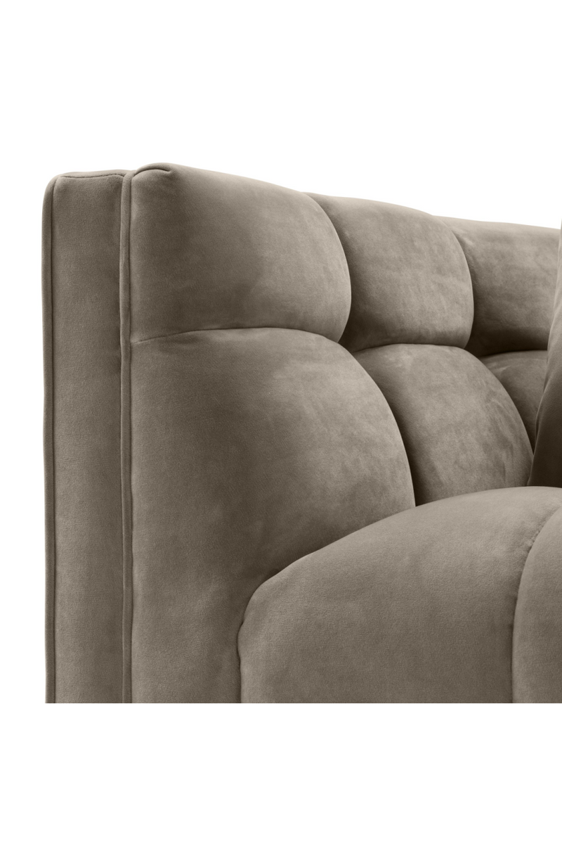 Fauteuil matelassé beige en velours | Eichholtz Sienna | Meubleluxe.fr