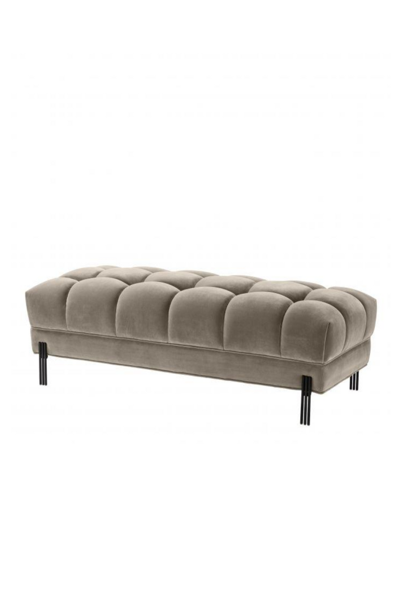 Banc matelassé en velours beige | Eichholtz Sienna | Meubleluxe.fr