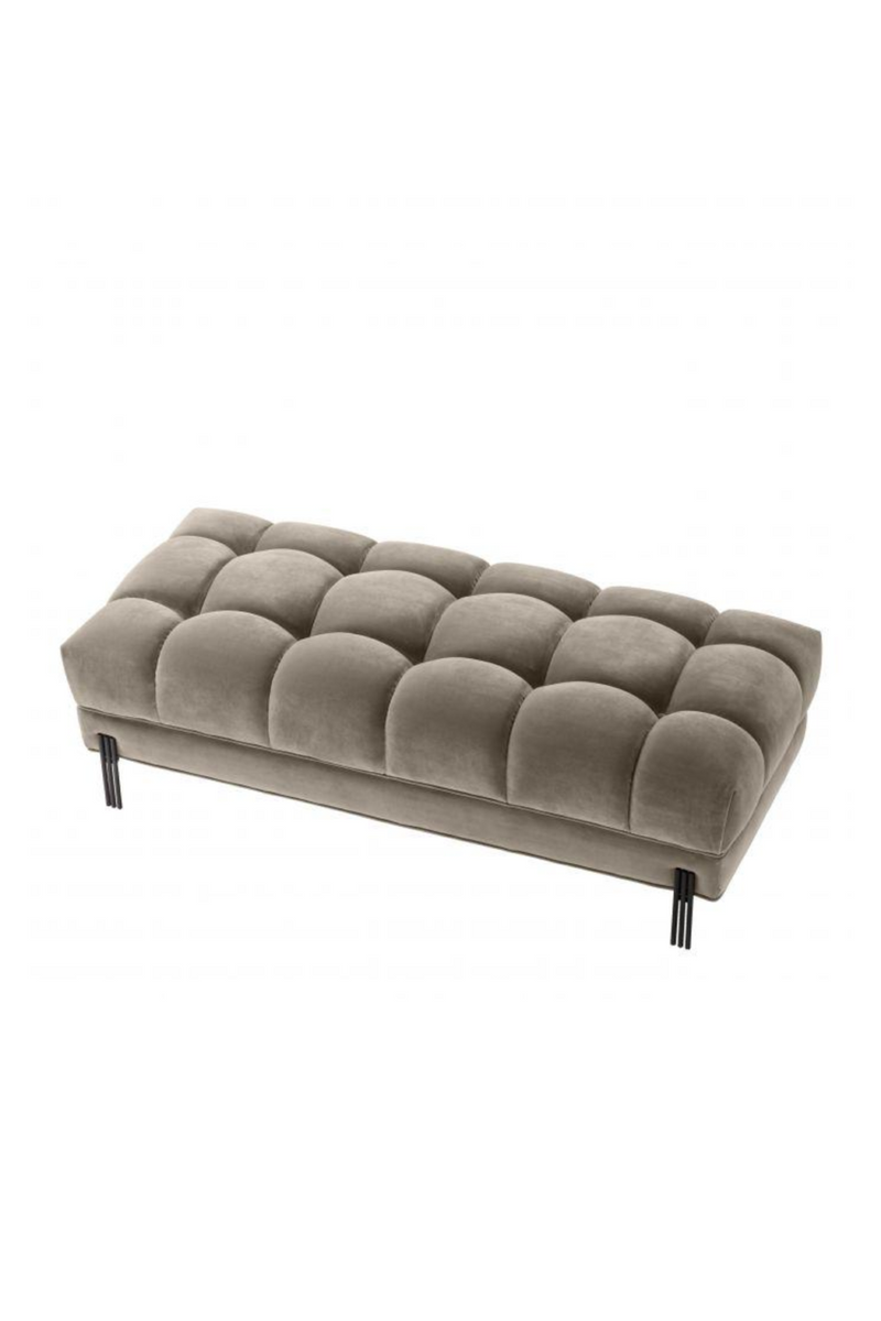 Banc matelassé en velours beige | Eichholtz Sienna | Meubleluxe.fr