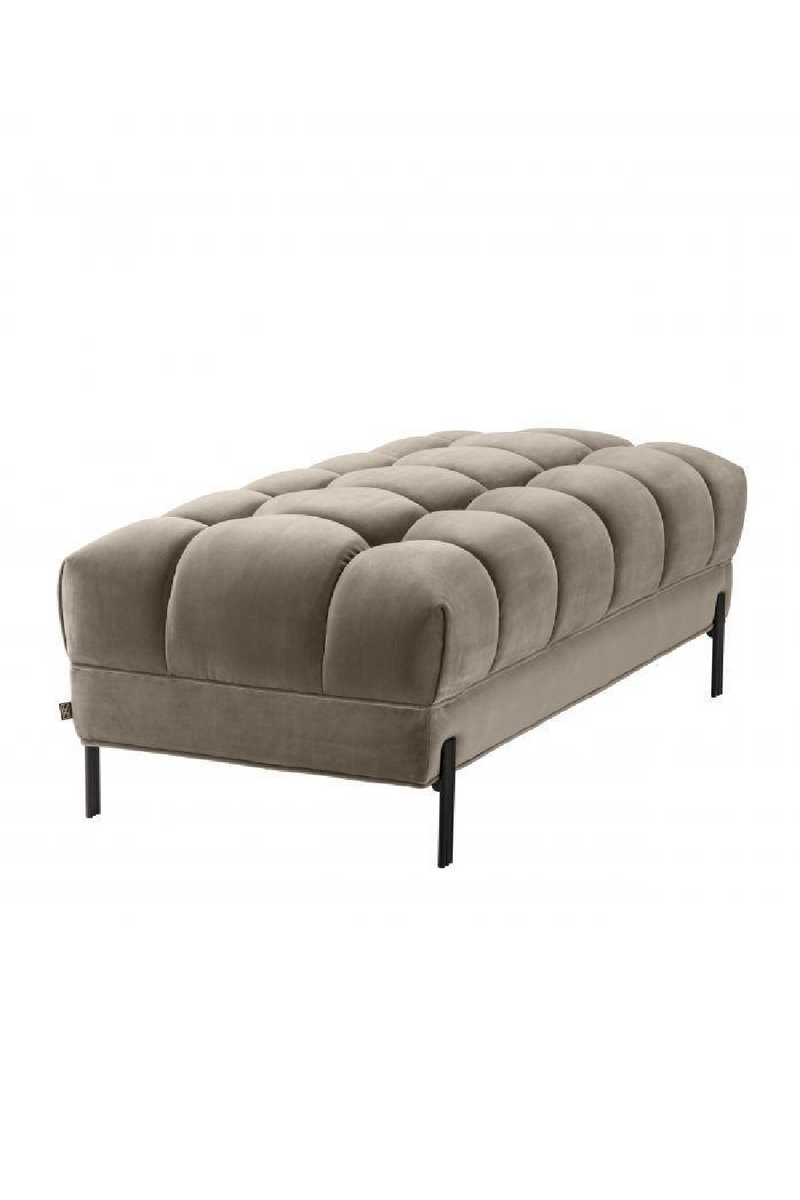 Banc matelassé en velours beige | Eichholtz Sienna | Meubleluxe.fr