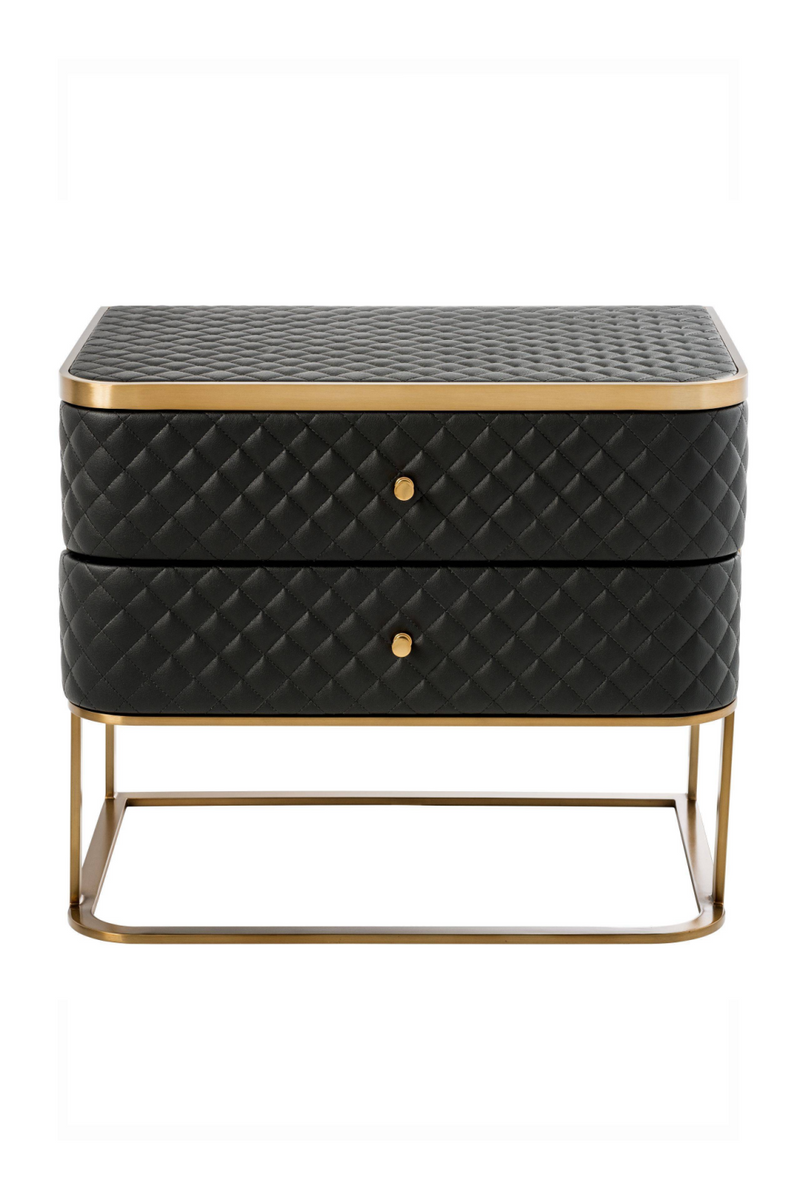 Table de chevet en cuir noir | Eichholtz Monfort | Meubleluxe.fr