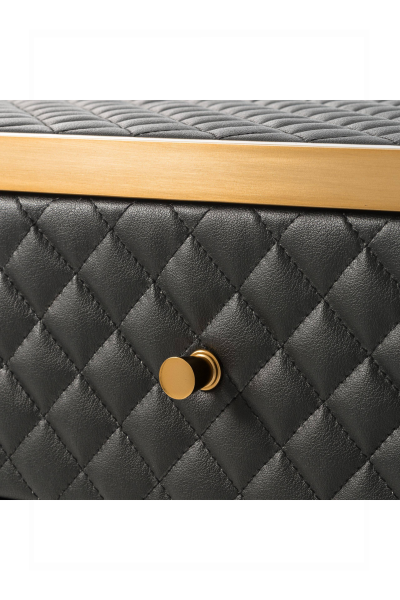 Table de chevet en cuir noir | Eichholtz Monfort | Meubleluxe.fr