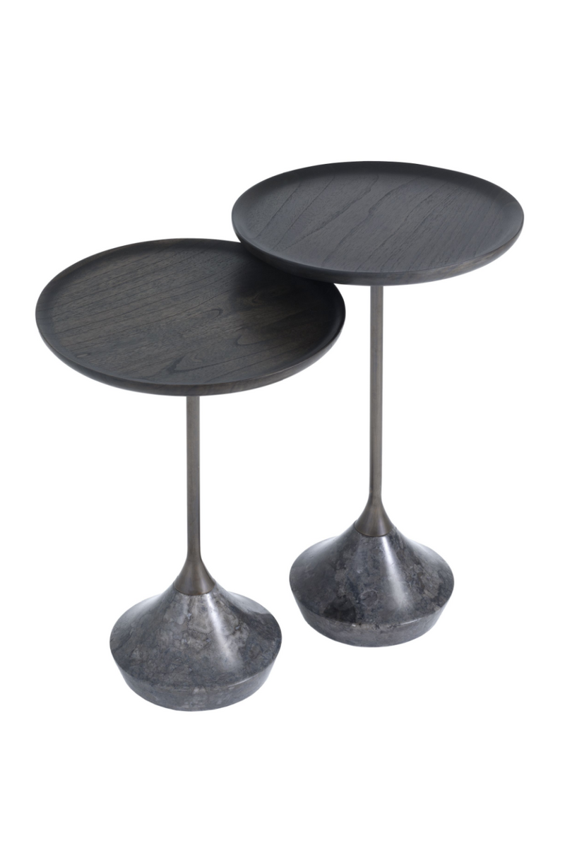 Table d'appoint en marbre gris (lot de 2) | Eichholtz Puglia | Meubleluxe.fr