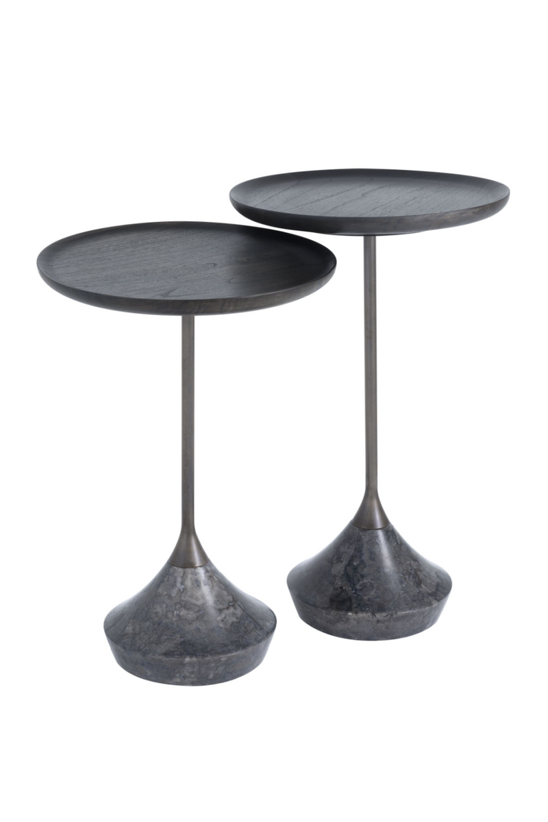 Table d'appoint en marbre gris (lot de 2) | Eichholtz Puglia | Meubleluxe.fr