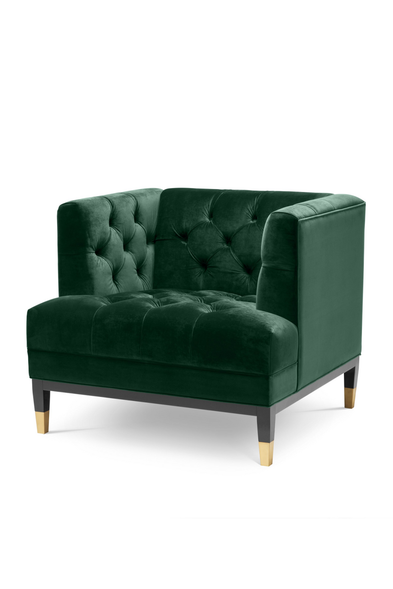 Fauteuil cubique vert matelassé | Eichholtz Castelle | Meubleluxe.fr