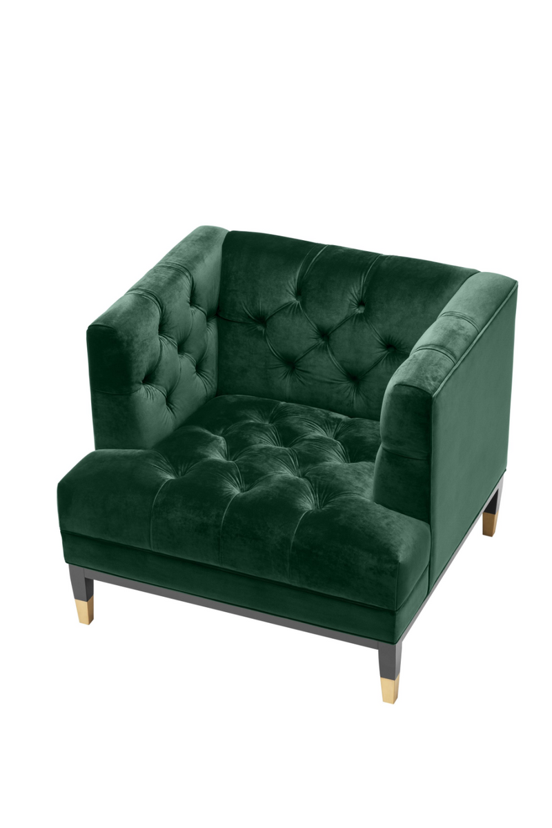 Fauteuil cubique vert matelassé | Eichholtz Castelle | Meubleluxe.fr