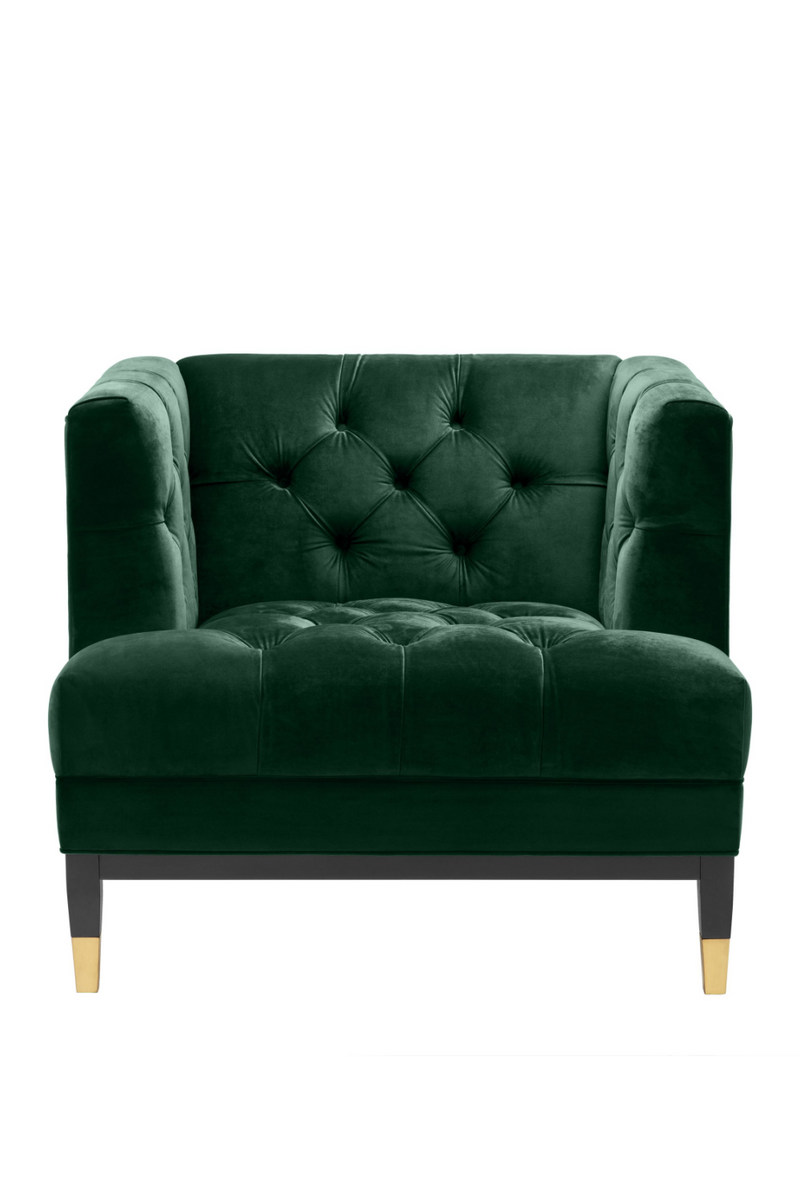 Fauteuil cubique vert matelassé | Eichholtz Castelle | Meubleluxe.fr