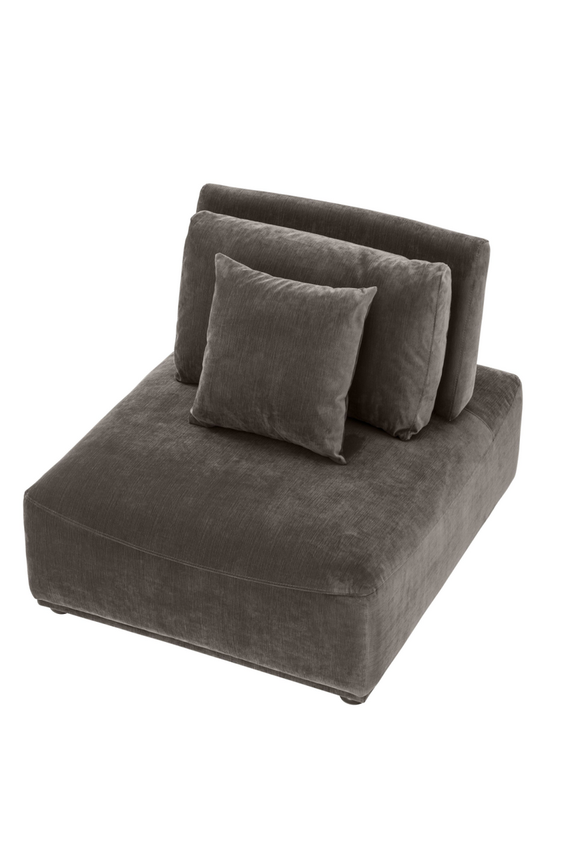 Fauteuil modulable gris en velours tissé | Eichholtz Mondial | Meubleluxe.fr