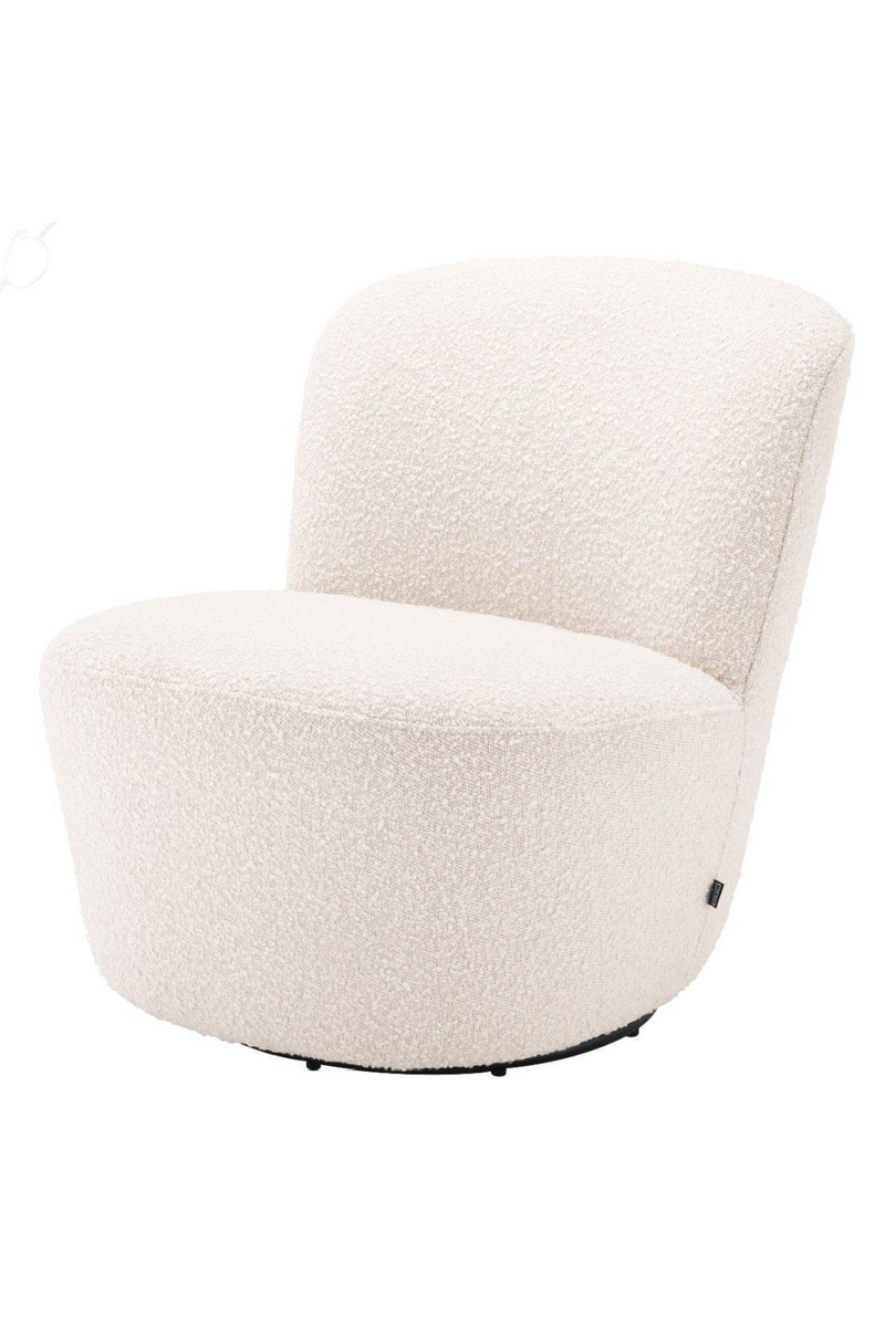 Fauteuil pivotant tissu blanc | Eichholz Doria | Meubleluxe.fr