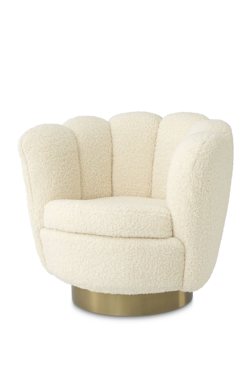 Fauteuil pivotant en velours beige | Eichholtz Mirage | Meubleluxe.fr