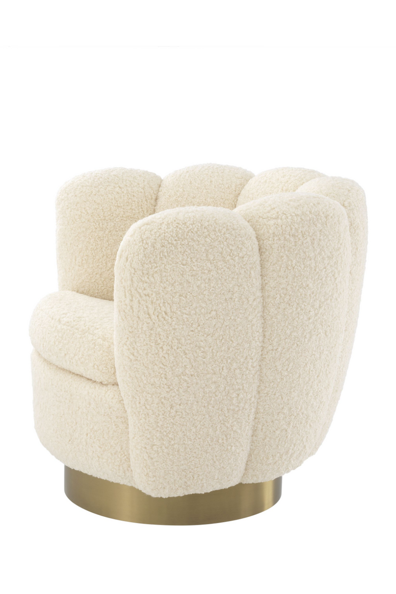 Fauteuil pivotant en velours beige | Eichholtz Mirage | Meubleluxe.fr