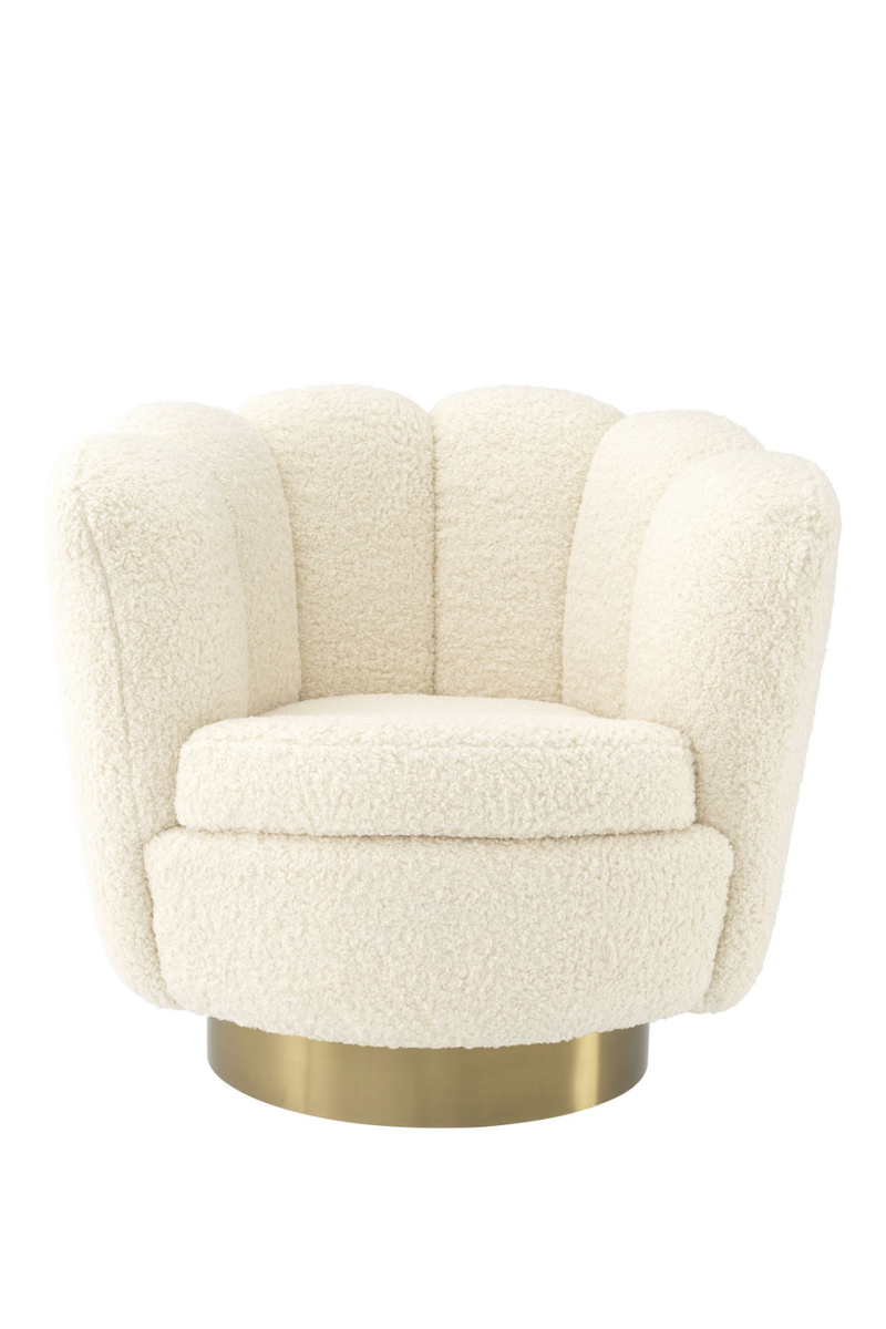 Fauteuil pivotant en velours beige | Eichholtz Mirage | Meubleluxe.fr