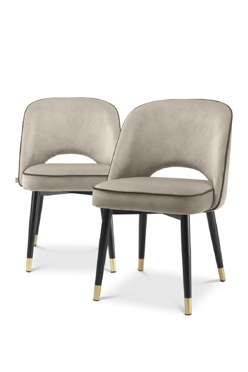 Chaises en velours beige (lot de 2) | Eichholtz Cliff | Meubleluxe.fr