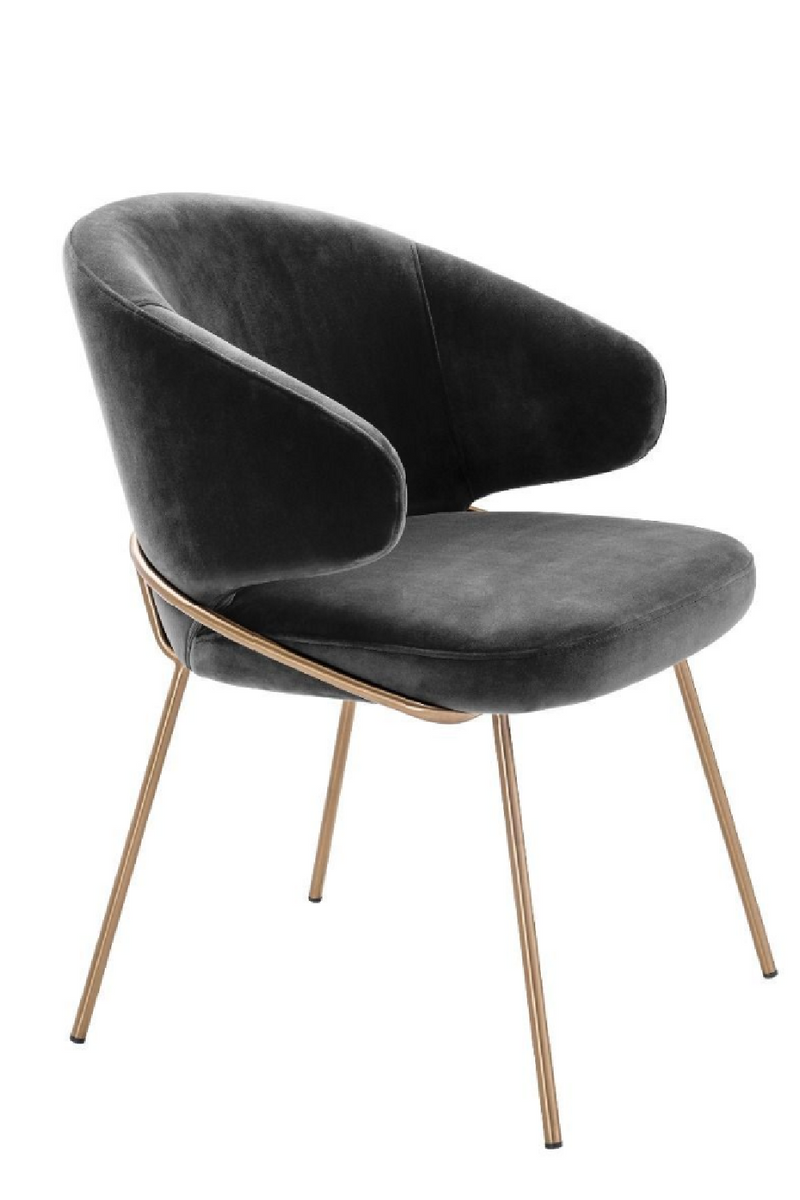 Chaise de salle à manger en velours gris | Eichholtz Kinley | Meubleluxe.fr