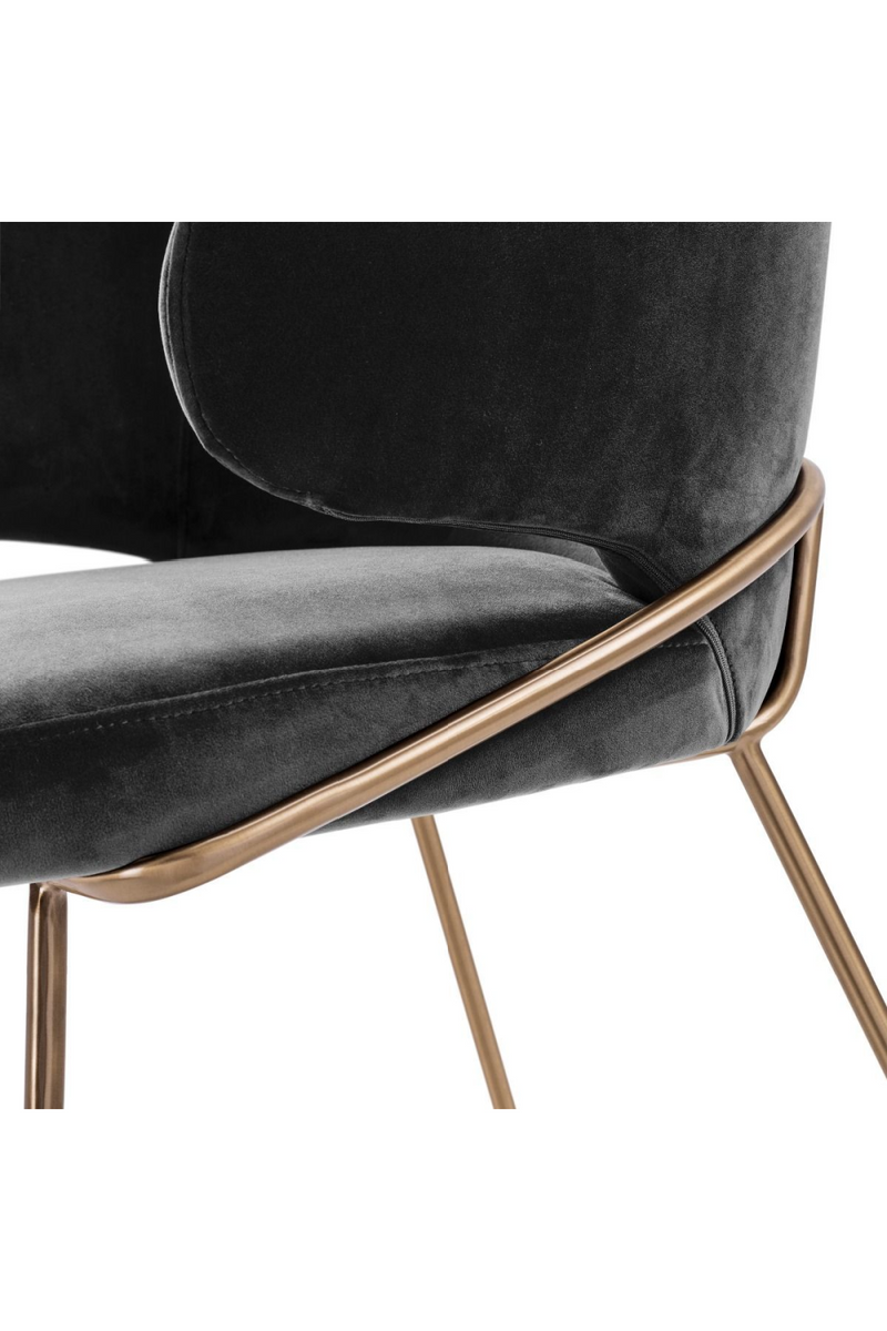 Chaise de salle à manger en velours gris | Eichholtz Kinley | Meubleluxe.fr