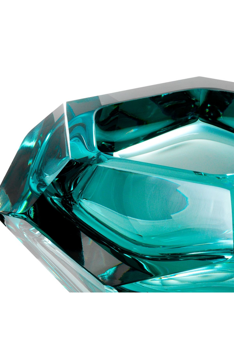 Bol artisanal en cristal bleu turquoise | Eichholtz Las Hayas | Meubleluxe.fr