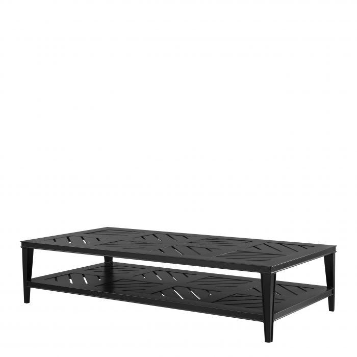 Table basse rectangulaire laquée noir | Eichholtz Bell Rive | Meuble Luxe