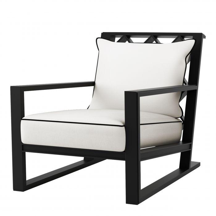 Fauteuil moderne d'extérieur blanc | Eichholtz Como | Meuble Luxe Jardin