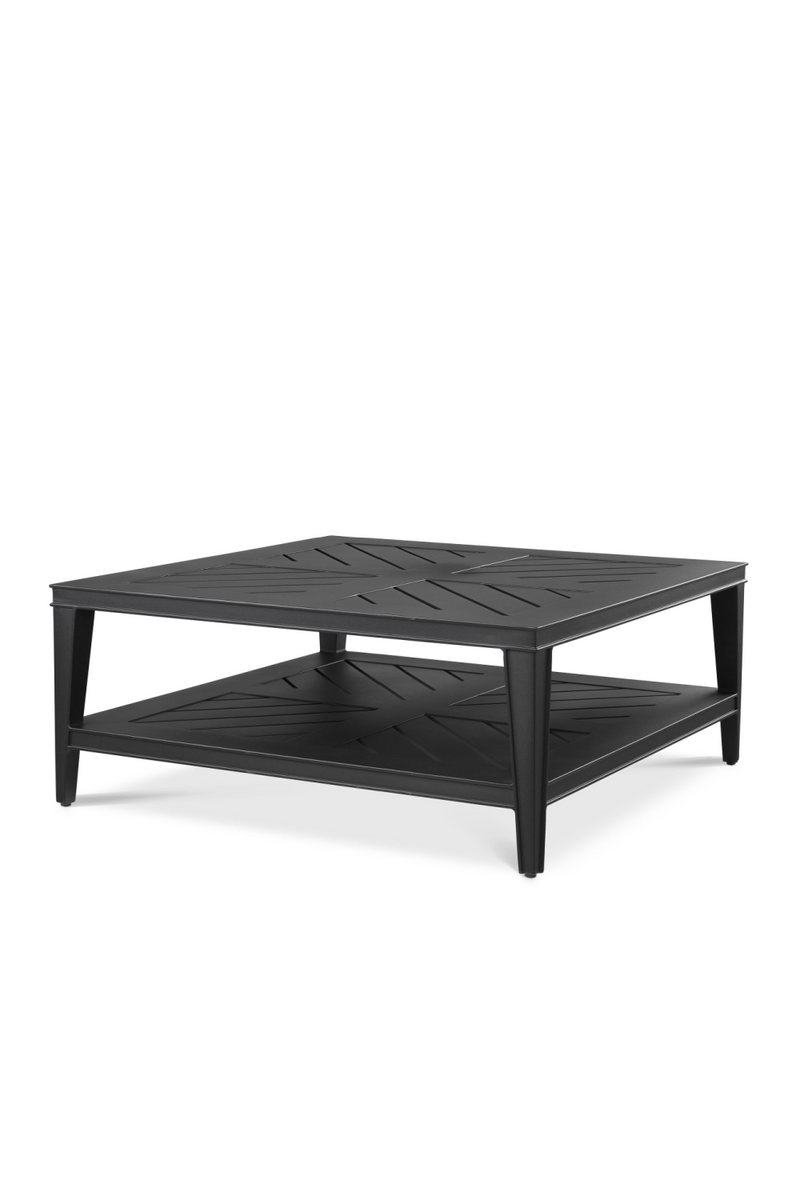 Table basse carrée noire d'extérieur | Eicholtz Belle Rive | Meubleluxe.fr