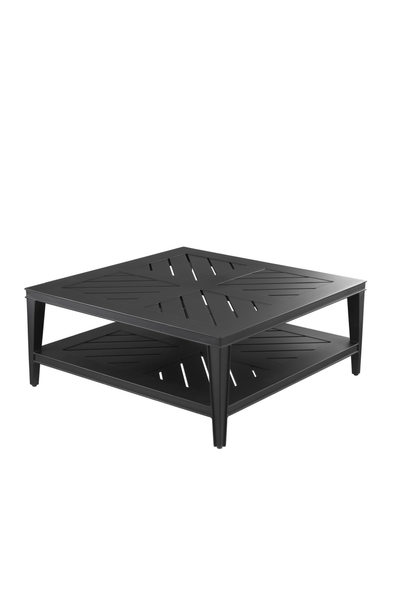 Table basse carrée noire d'extérieur | Eicholtz Belle Rive | Meubleluxe.fr