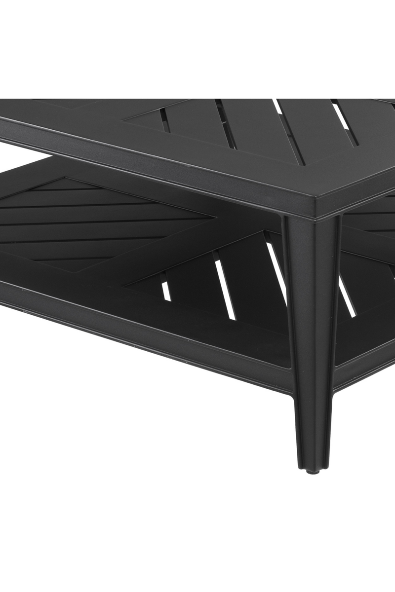 Table basse carrée noire d'extérieur | Eicholtz Belle Rive | Meubleluxe.fr