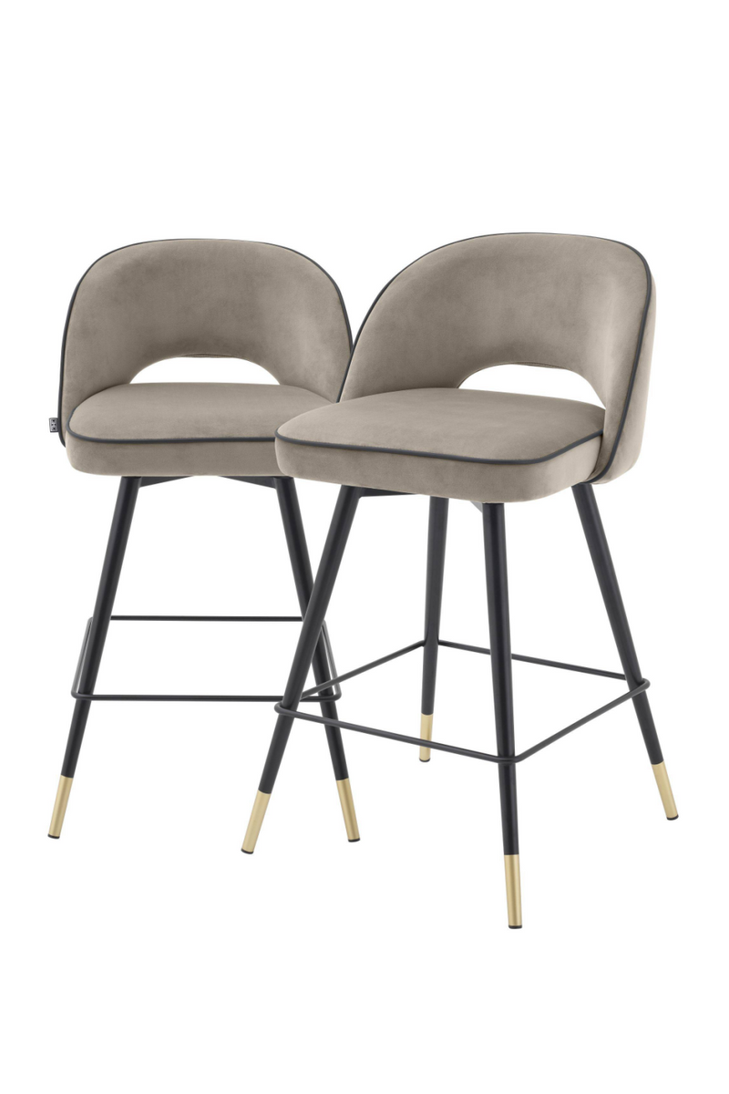 Chaise de bar beige S (lot de 2) | Eichholtz Cliff | Meubleluxe.fr