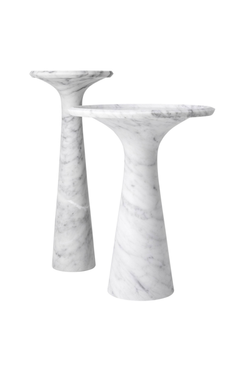 Table d'appoint marbre blanc -L- | Eichholtz Pompano | Meubleluxe.fr