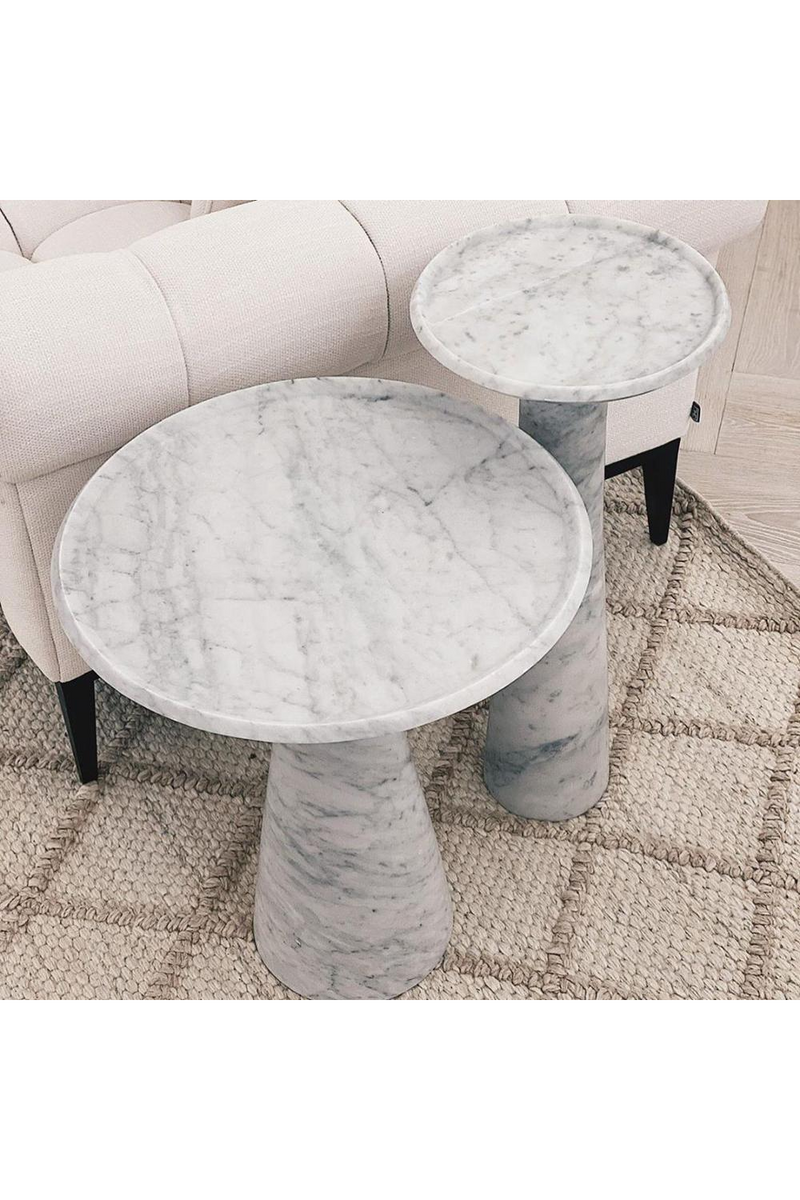 Table d'appoint marbre blanc -L- | Eichholtz Pompano | Meubleluxe.fr