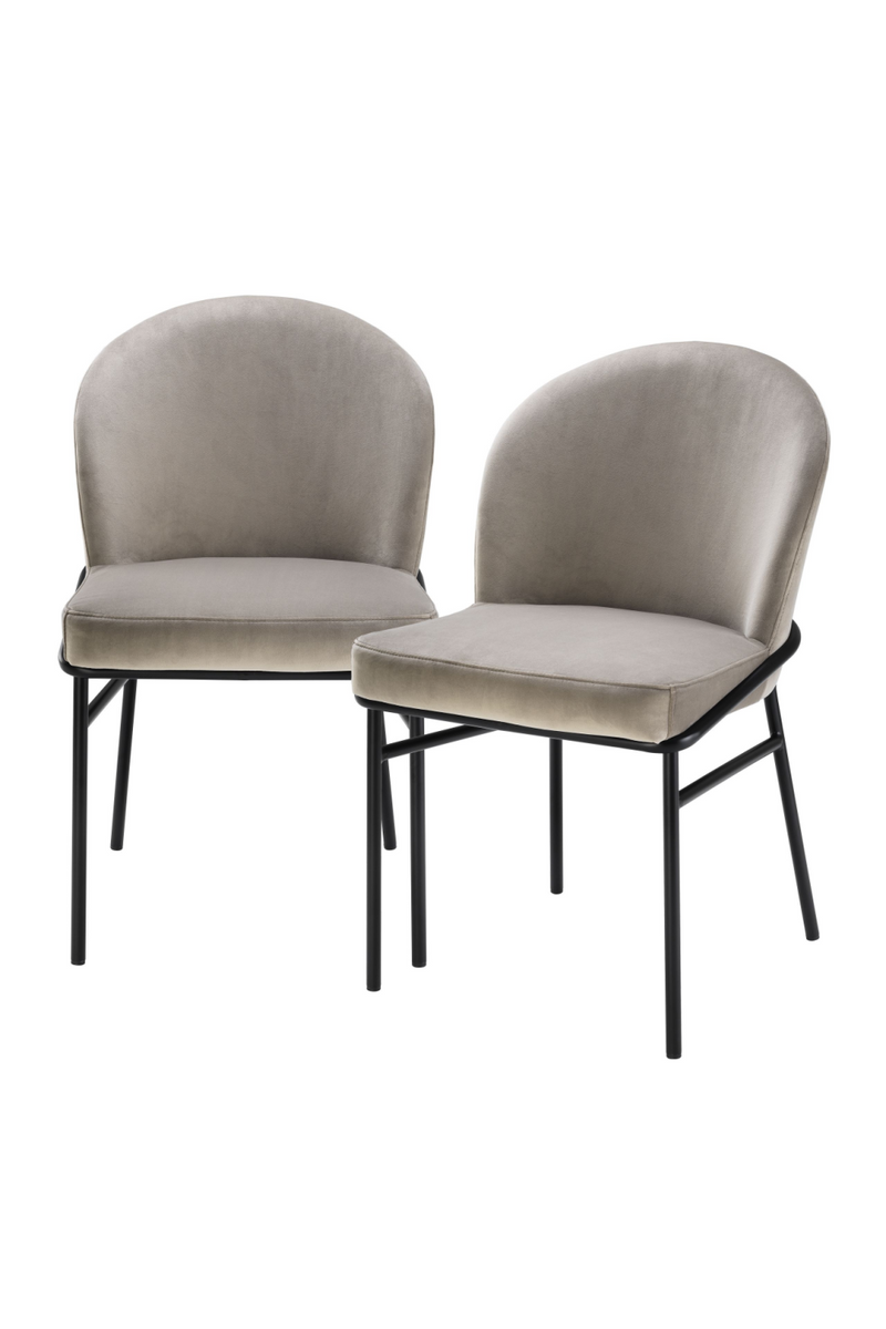 Chaises en velours beige (lot de 2) | Eichholtz Willis | Meubleluxe.fr