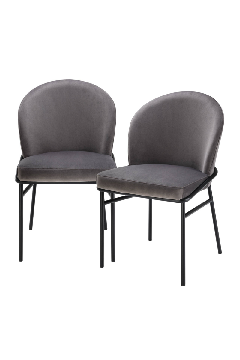 Chaises en velours gris (lot de 2) | Eichholtz Willis | Meubleluxe.fr