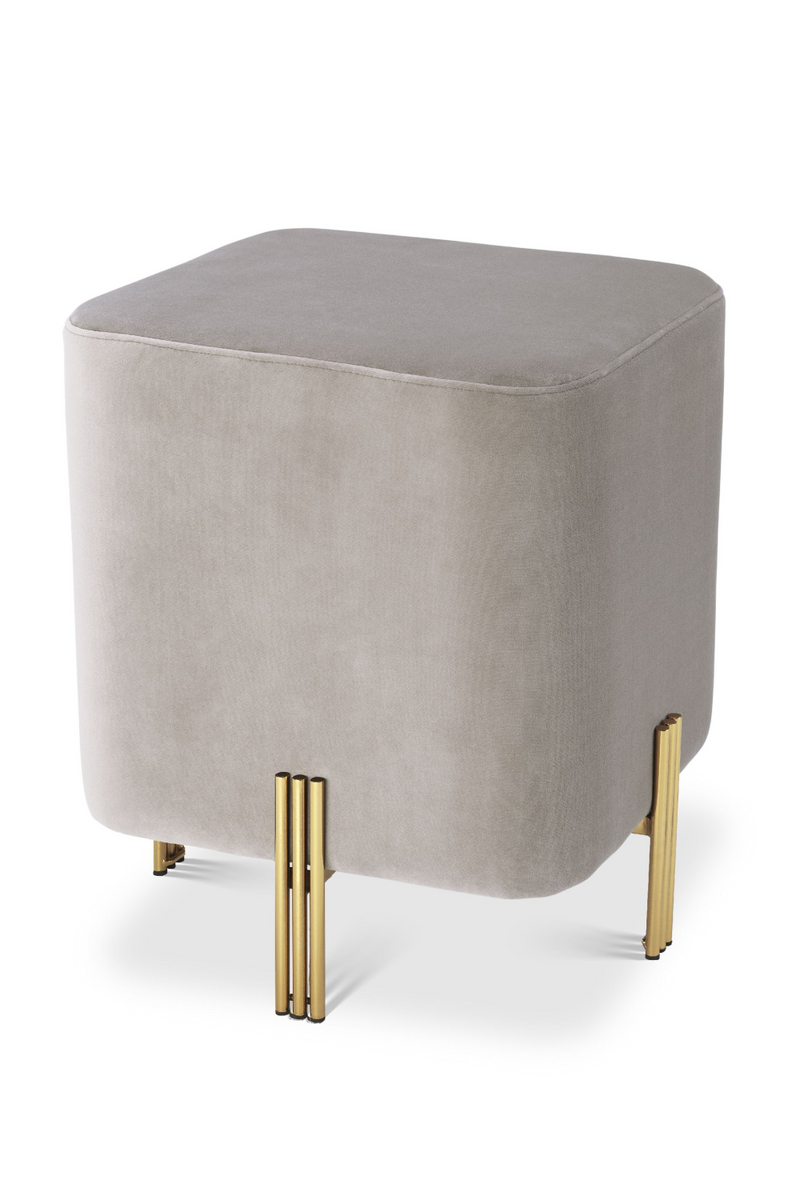 Tabouret en velours beige | Eichholtz Burnett | Meubleluxe.fr