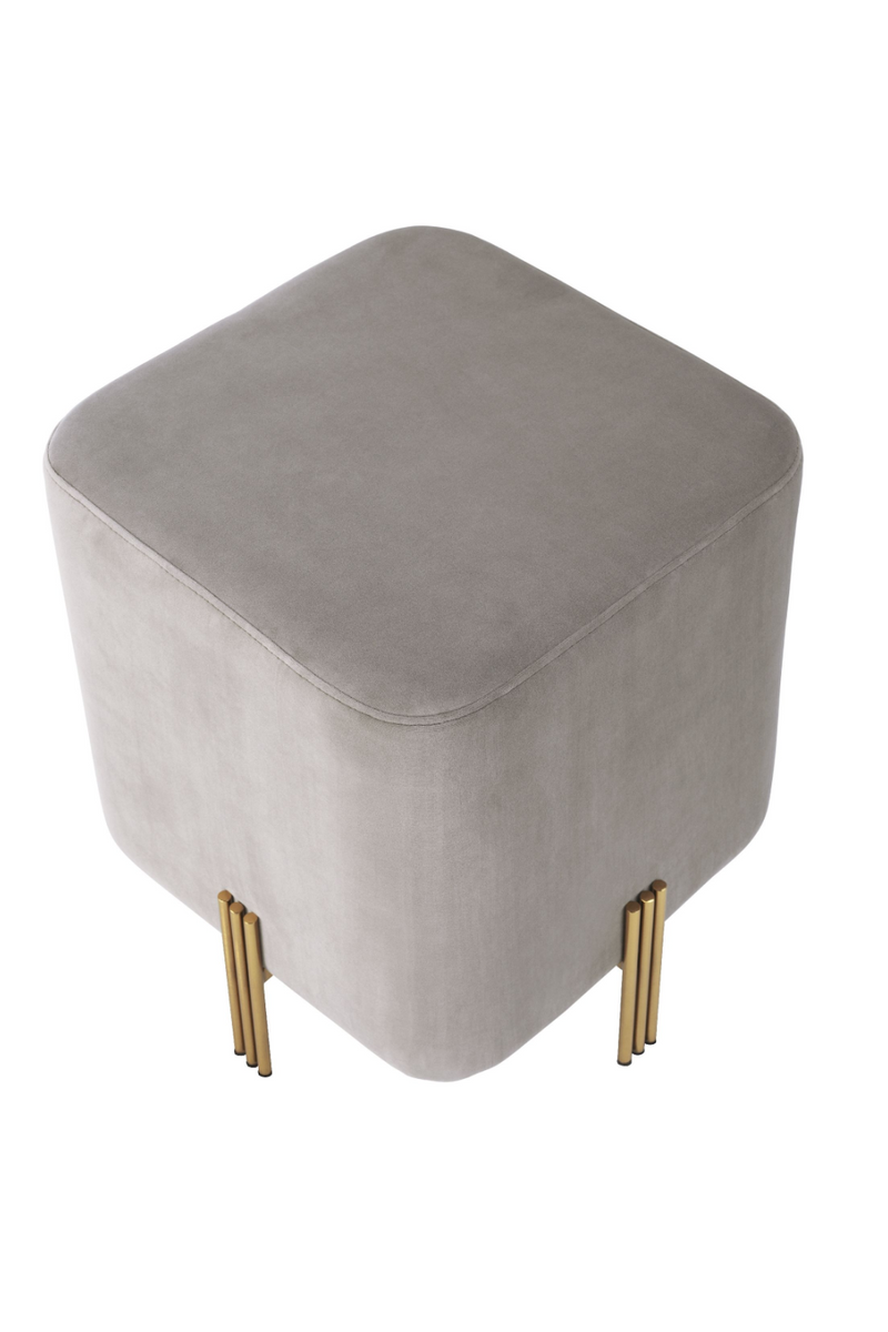 Tabouret en velours beige | Eichholtz Burnett | Meubleluxe.fr