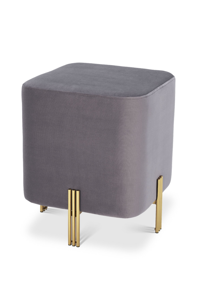 Tabouret en velours violet | Eichholtz Burnett | Meubleluxe.fr