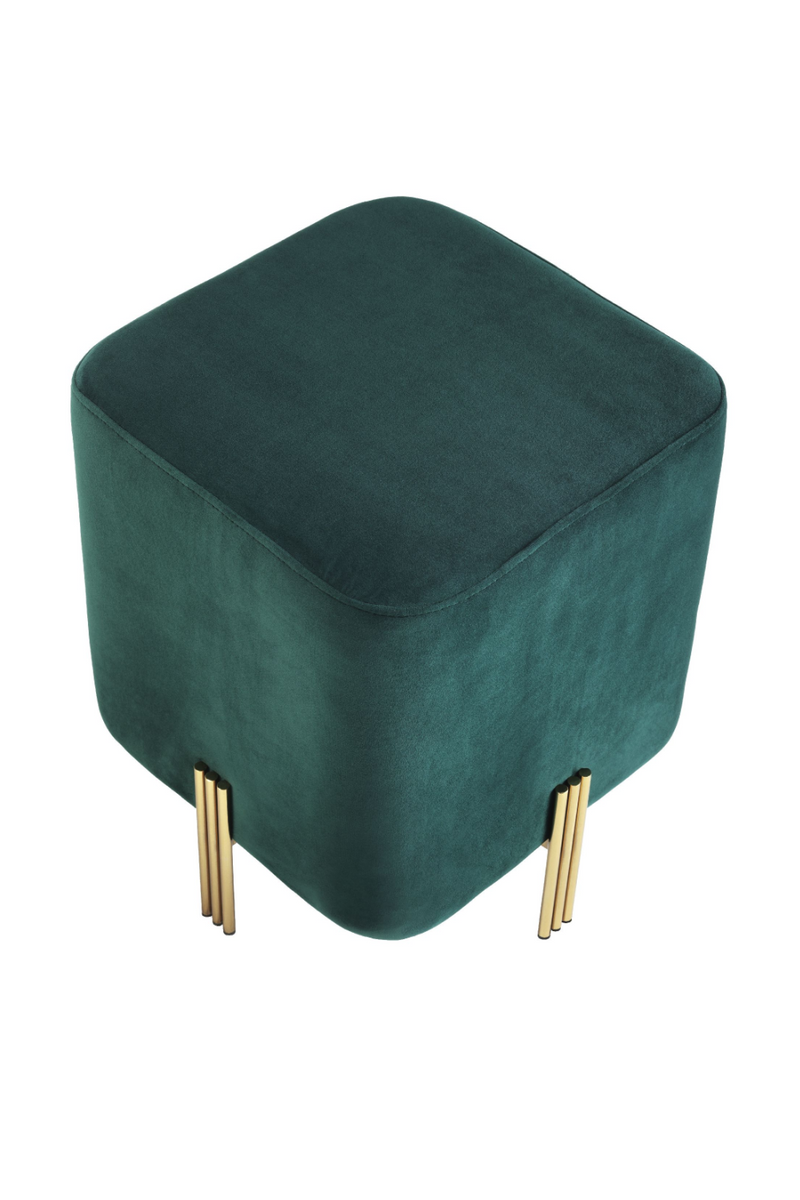 Tabouret en velours vert | Eichholtz Burnett | Meubleluxe.fr