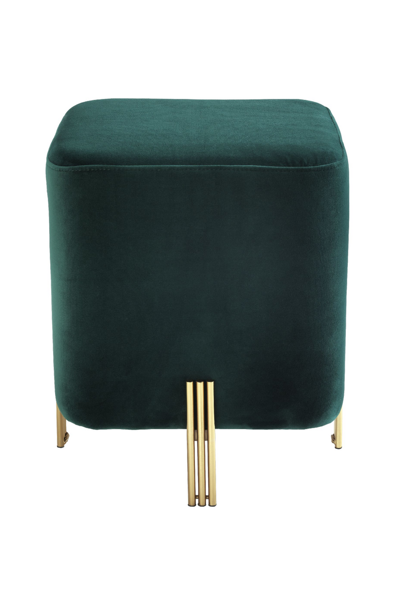 Tabouret en velours vert | Eichholtz Burnett | Meubleluxe.fr