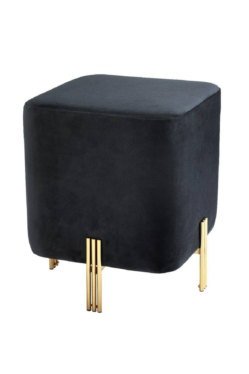 Tabouret en velours noir | Eichholtz Burnett | Meubleluxe.fr