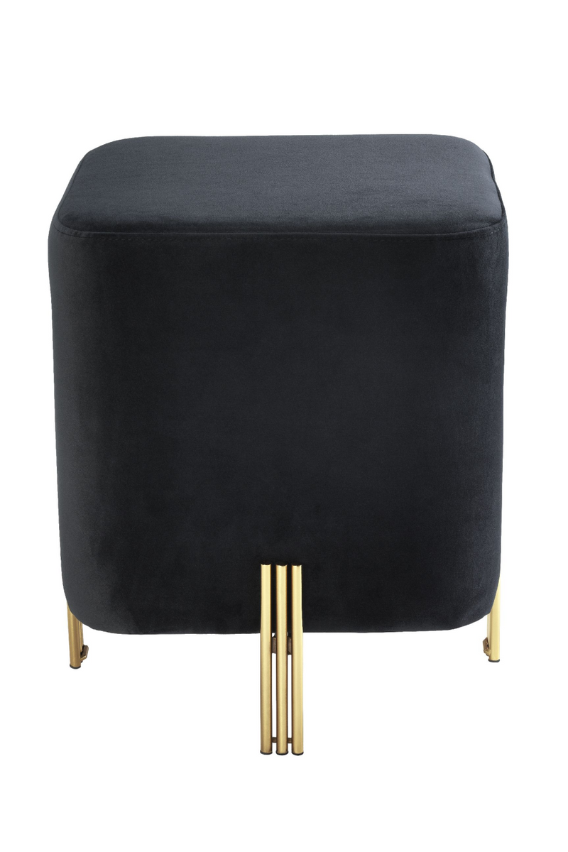 Tabouret en velours noir | Eichholtz Burnett | Meubleluxe.fr