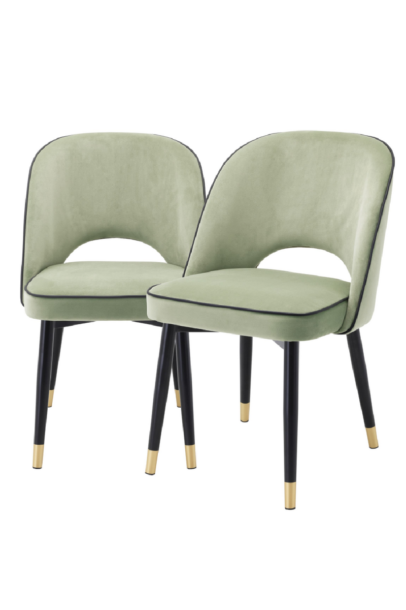 Chaises en velours vert (lot de 2) | Eichholtz Cliff | Meubleluxe.fr