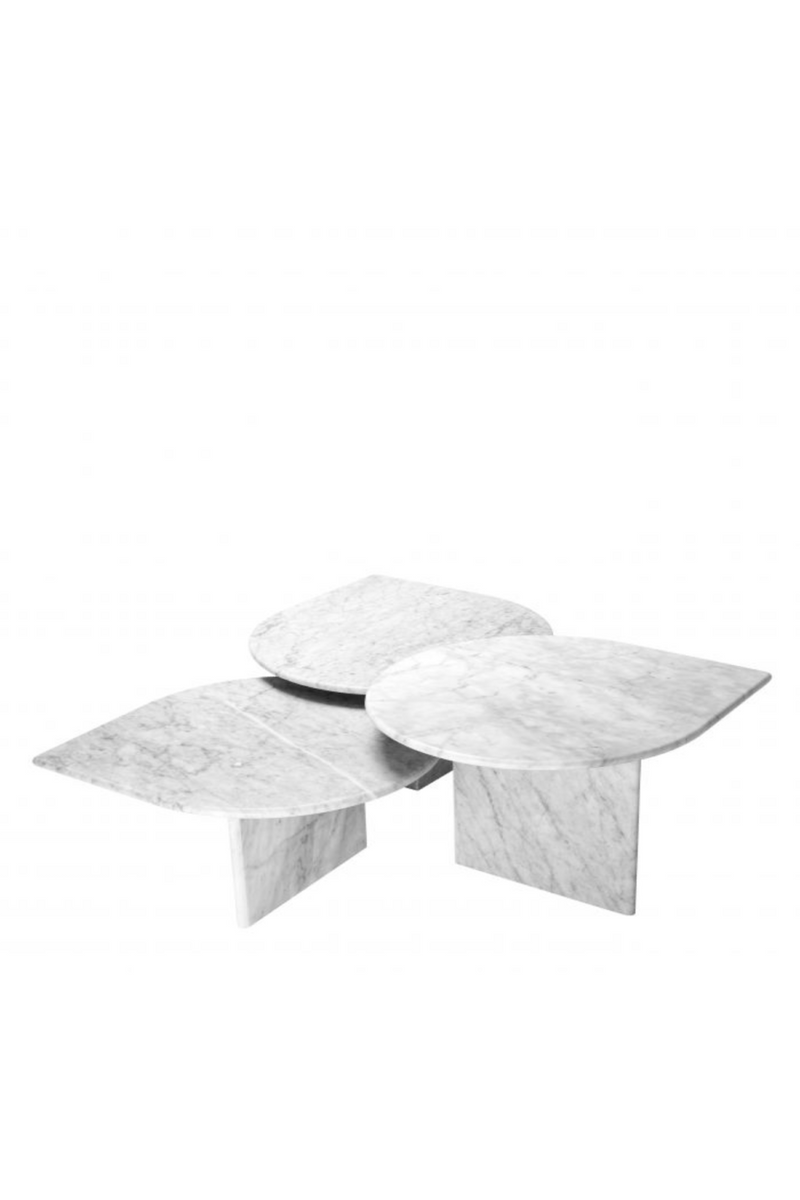 Table basse gigogne en marbre (lot de 3) | Eichholtz Naples | Meubleluxe.fr