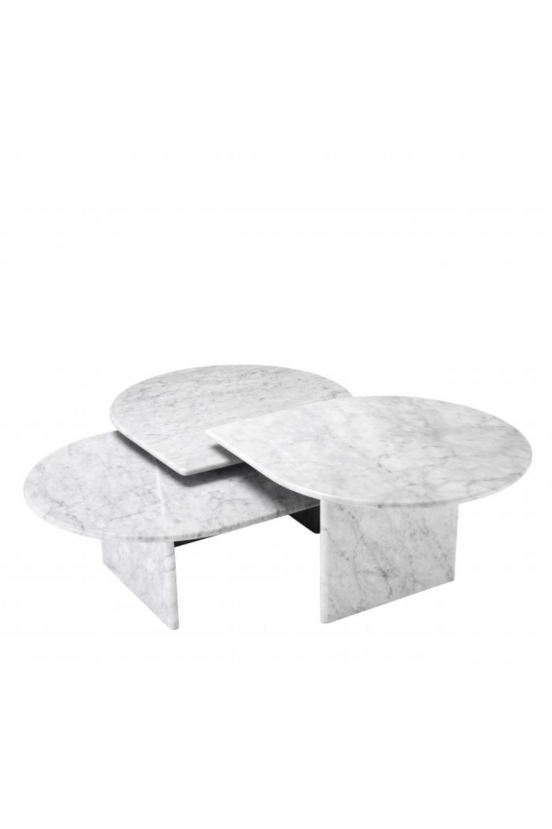 Table basse gigogne en marbre (lot de 3) | Eichholtz Naples | Meubleluxe.fr