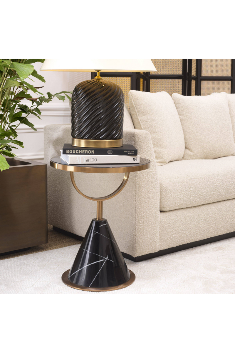 Table d'appoint en marbre noir | Eichholtz Park Lane | Meubleluxe.fr