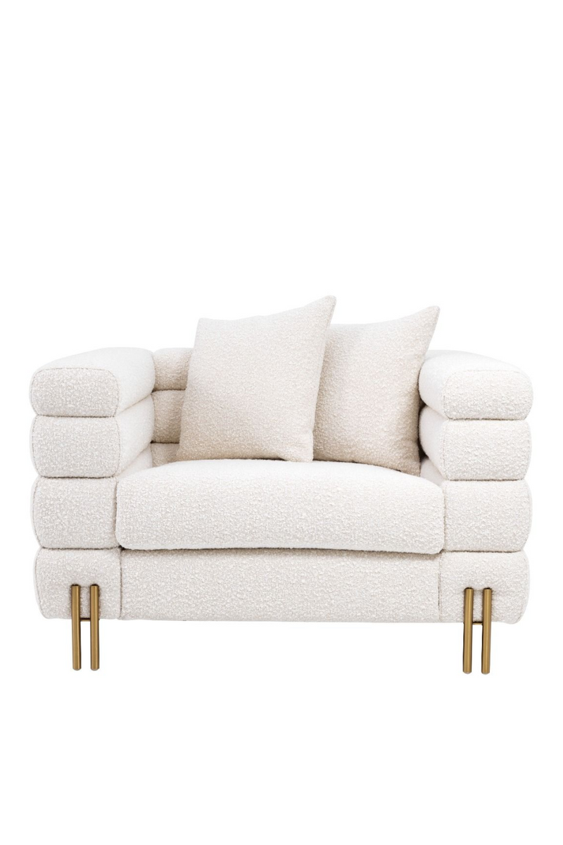 Fauteuil velours blanc Art Déco | Eichholtz York | Meubleluxe.fr