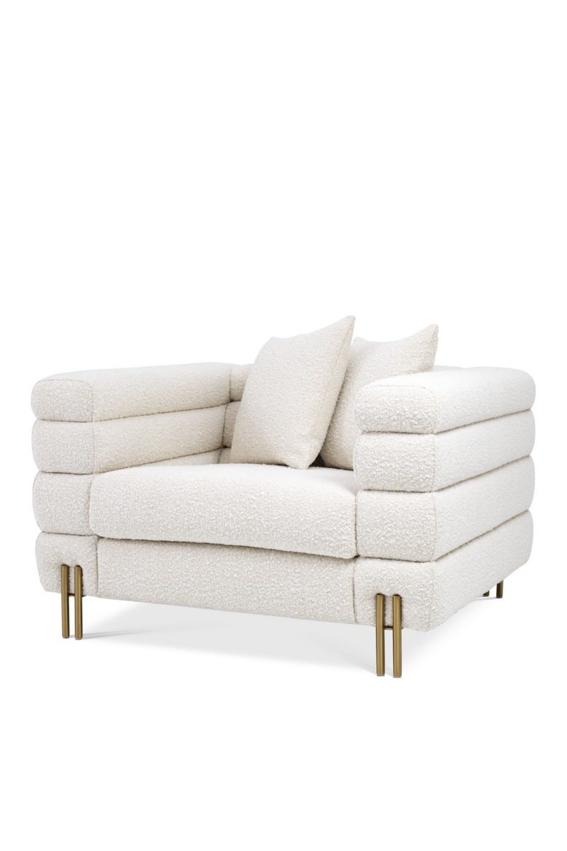 Fauteuil velours blanc Art Déco | Eichholtz York | Meubleluxe.fr