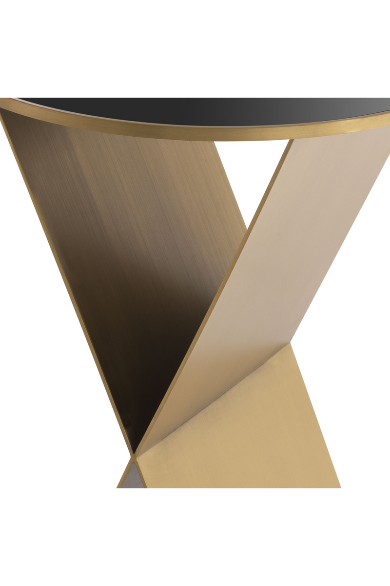 Table d'appoint ronde en laiton pieds en X | Eichholtz Fitch L | Meubleluxe.fr