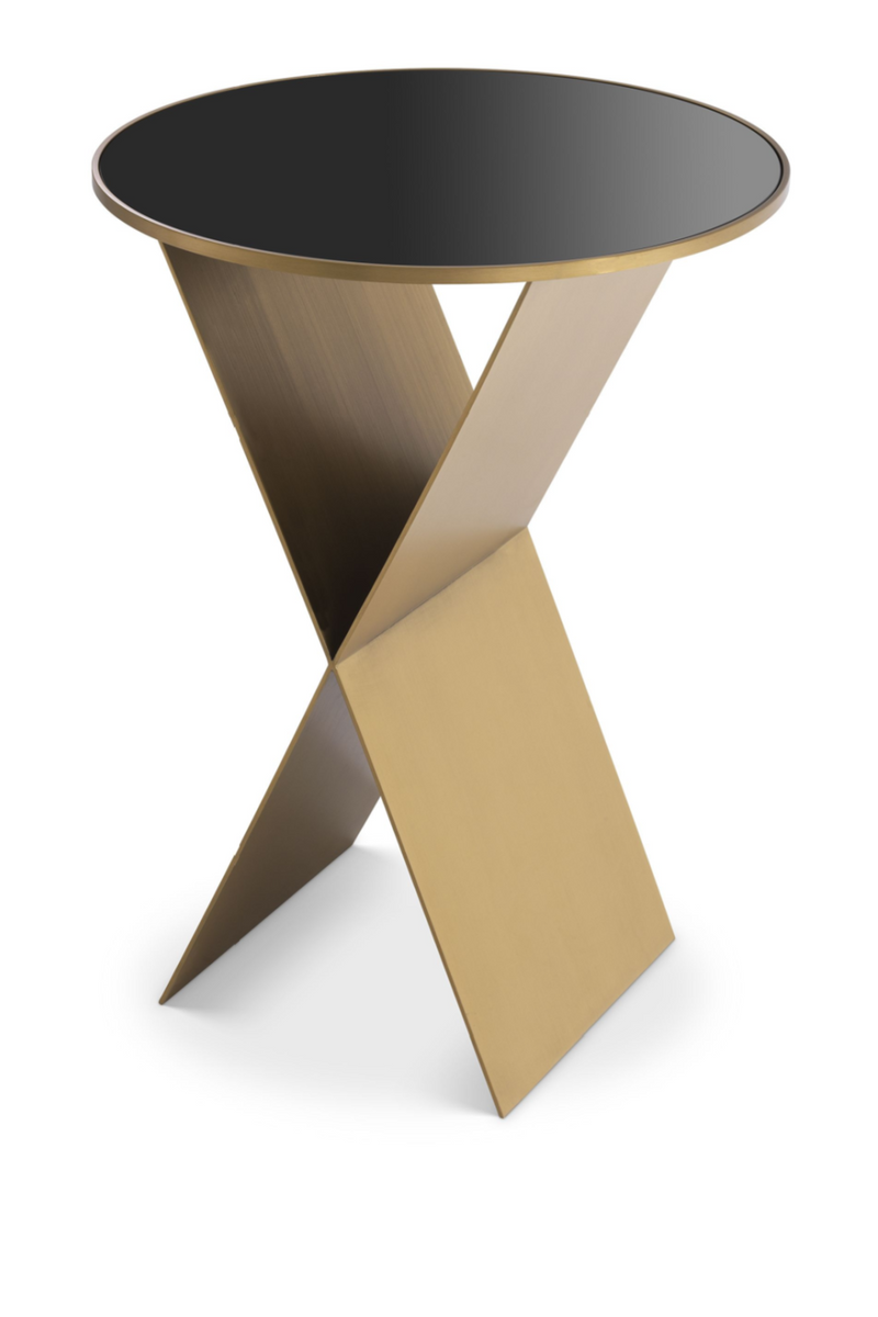 Table d'appoint ronde en laiton pieds en X | Eichholtz Fitch L | Meubleluxe.fr