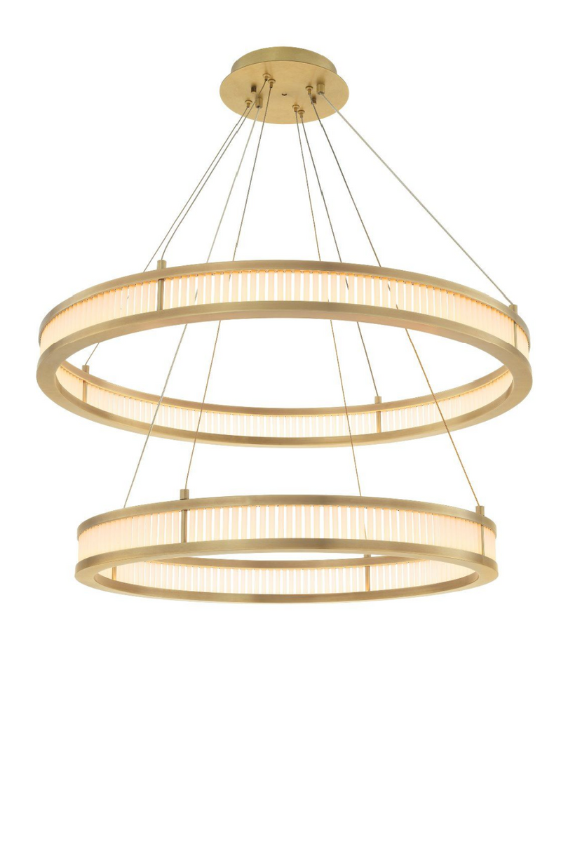 Lustre rond doré à LED | Eichholtz Double Damien | Meubleluxe.fr