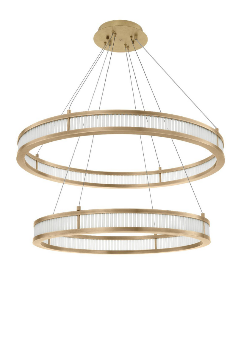 Lustre rond doré à LED | Eichholtz Double Damien | Meubleluxe.fr